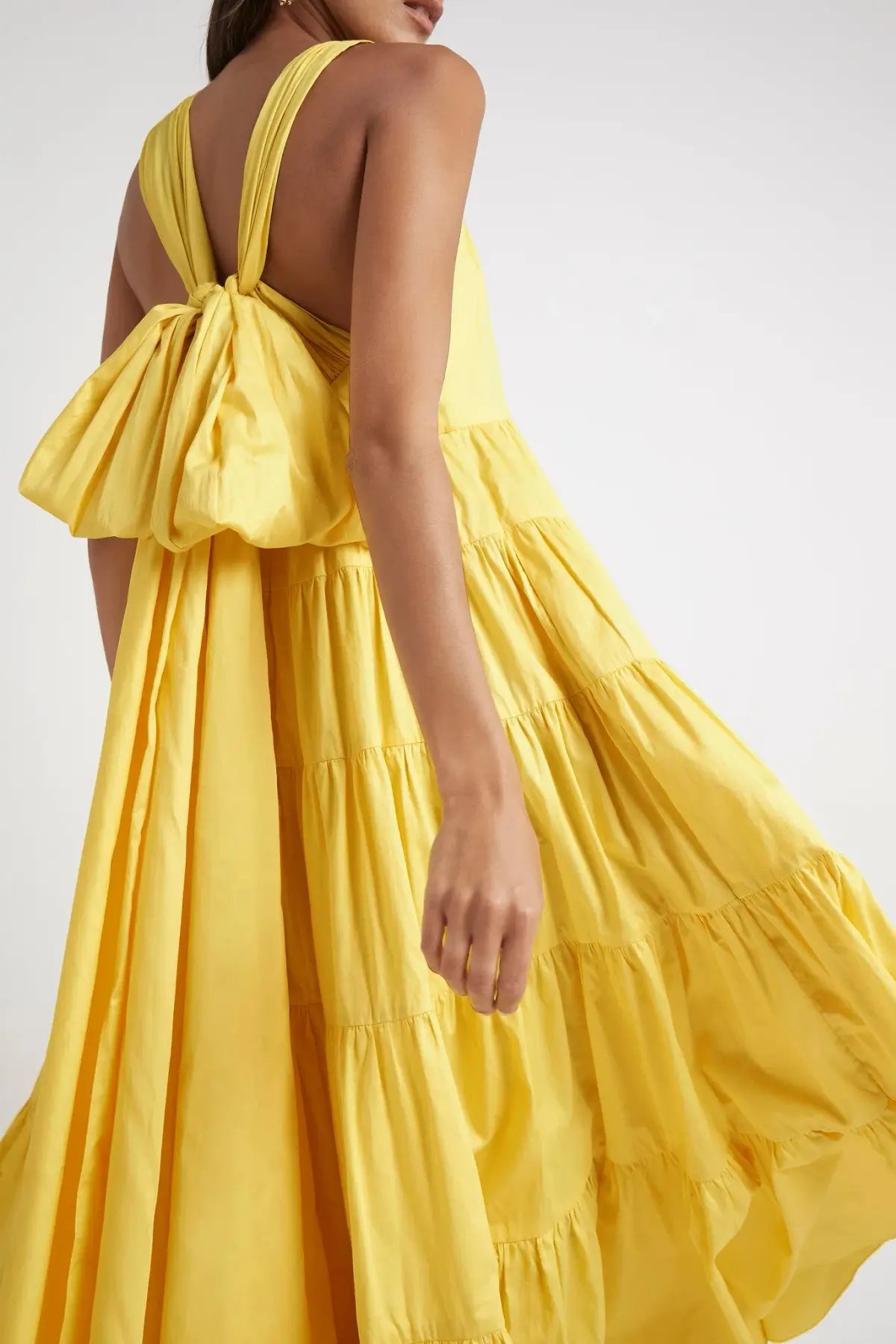 Aje Solstice Tiered Maxi Dress Yellow Size 10 photo 2