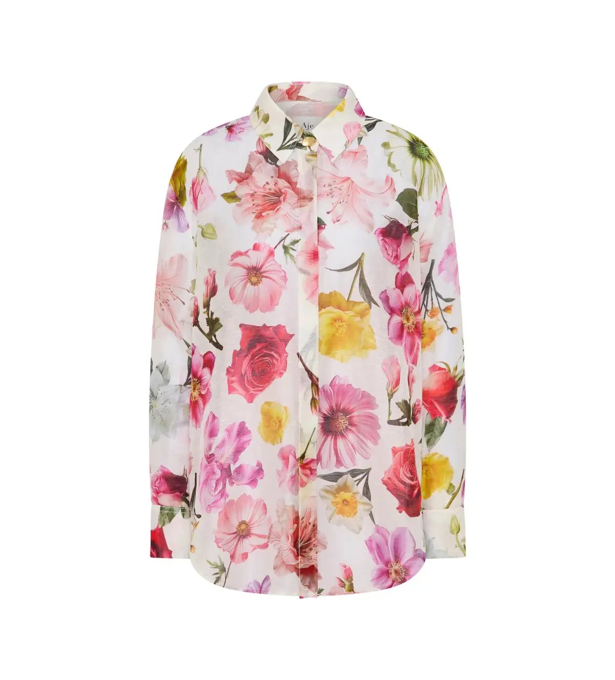 Aje Fleur Shirt Collage Floral Size 8 photo 4