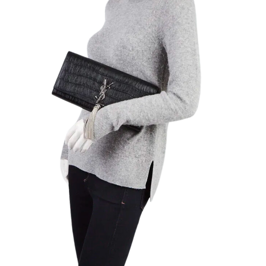 Saint Laurent Crocodile-embossed Kate Clutch photo 2