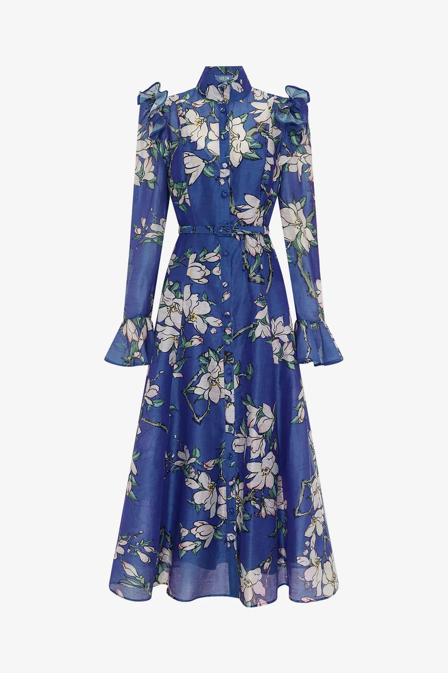 Leo Lin Katrina Butterfly Sleeve Midi Dress - Midnight Magnolia Print photo 4
