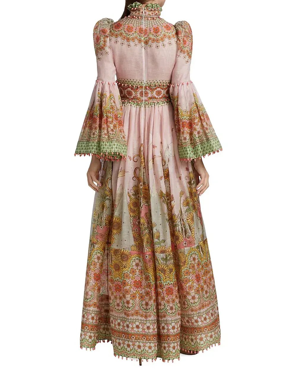 Zimmermann Kaleidoscope Bell Sleeve Dress Leo Zodiac Floral Print Size 1 / AU 10 photo 2