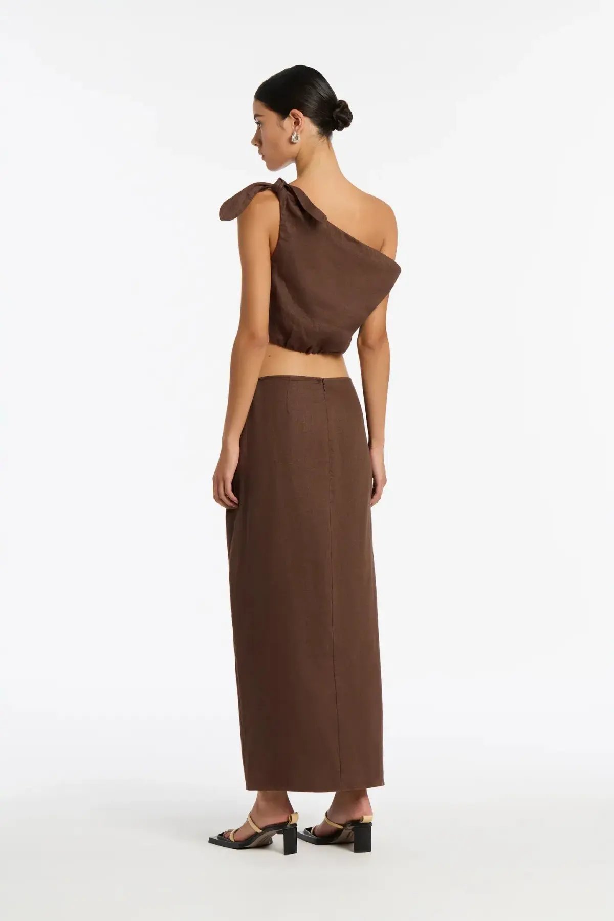 Sir the Label Bettina Tie Crop & Skirt Set in Brown Size 1/AU 8 photo 2