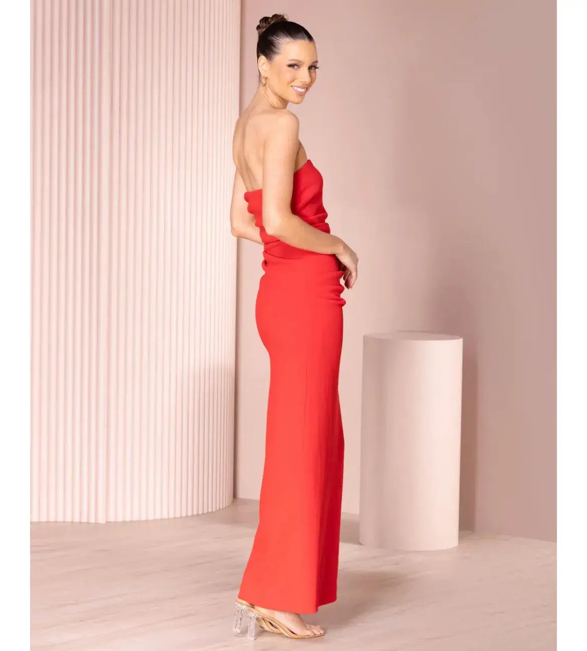 Azzurielle Torin Gown Red Size 8 photo 3