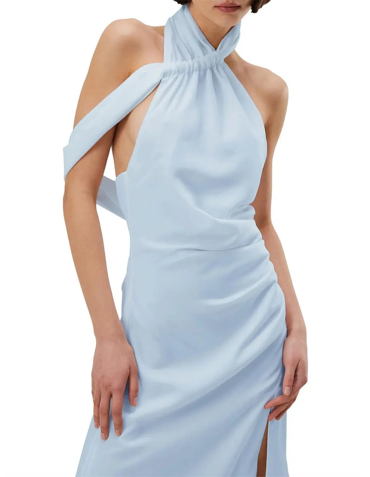 MISHA Della Midi Dress Sky Blue Size 6/XS photo 4