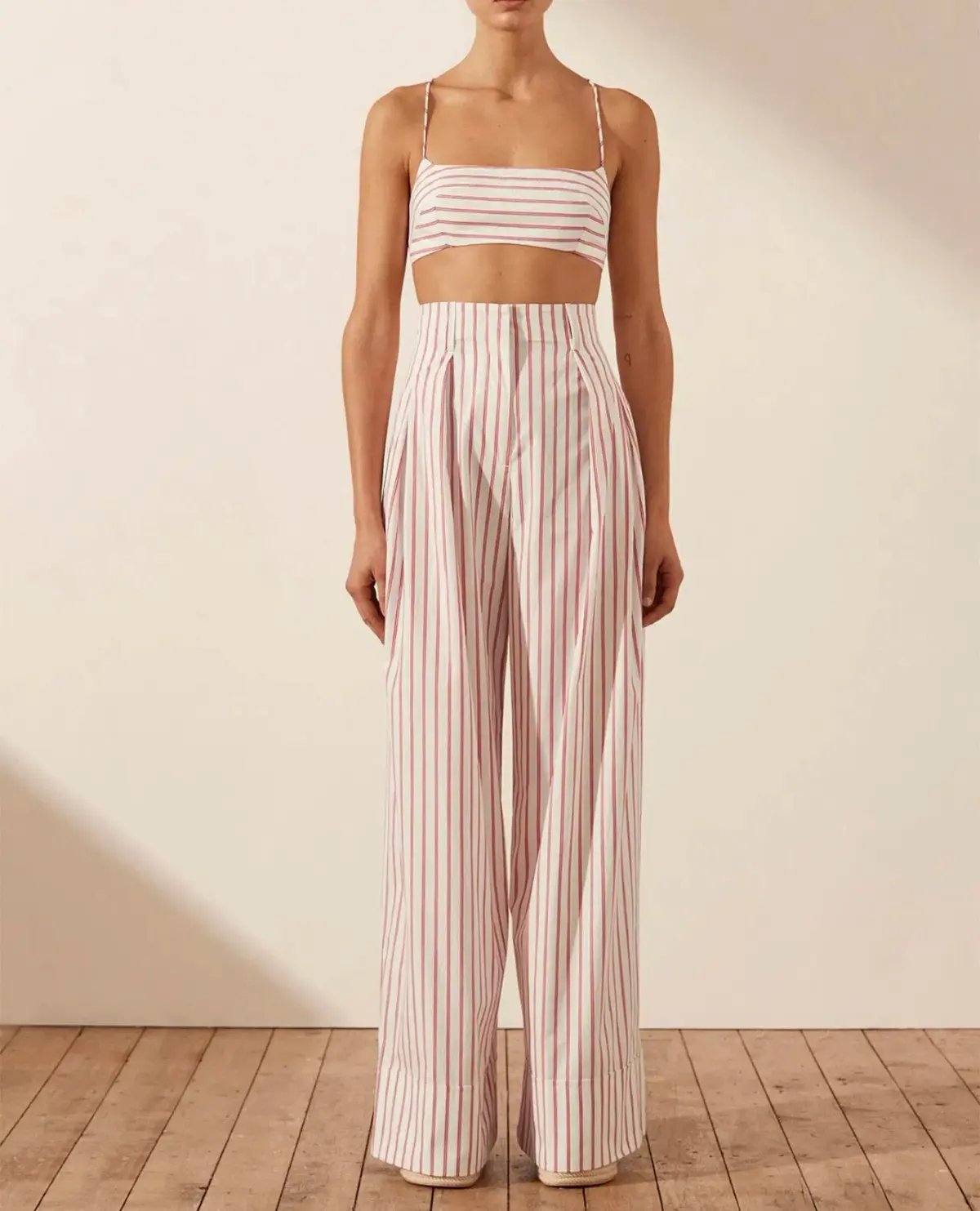 Shona Joy Tie Back Bralette & High Waist Pants Set Ribiero Size 6 photo 3