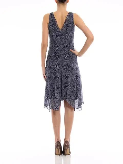 Diane Von Furstenberg Dita Silk Knee-Length Dress  Blue/White Size 10 photo 2