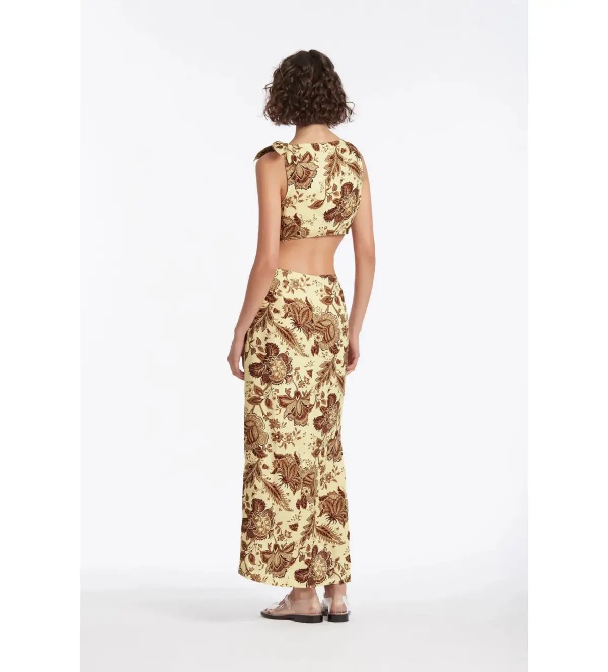 Sir The Label Rei Knot Midi Dress in Citrus Lilium Print Size 0 / AU 8 photo 3