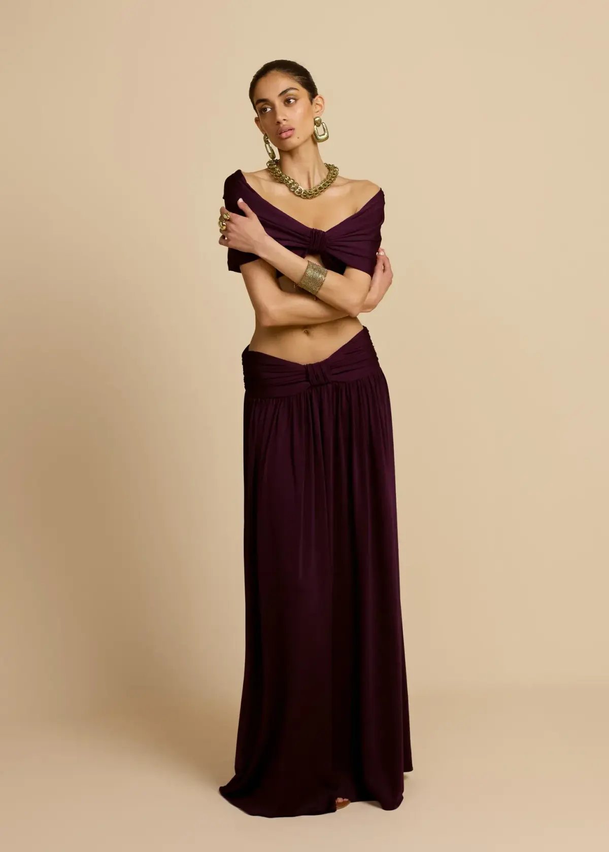 Arcina Ori Alessia Top Plum And Alessia Skirt Plum Size L/Au 12 photo 3