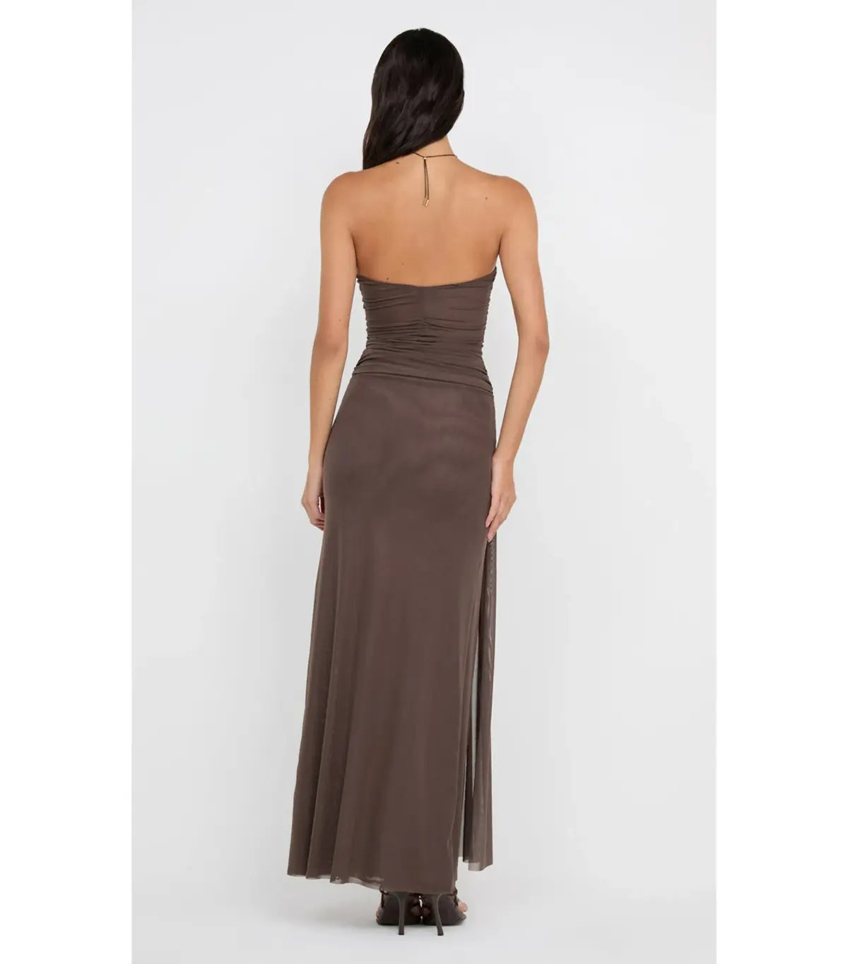 Bec & Bridge Ida Strapless Maxi Gown in Chocolate Brown Size AU 6 photo 3