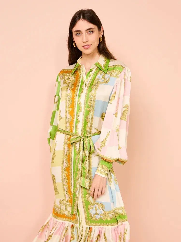 Alemais Checkmate Silk Shirtdress Multi Size AU 8 photo 4
