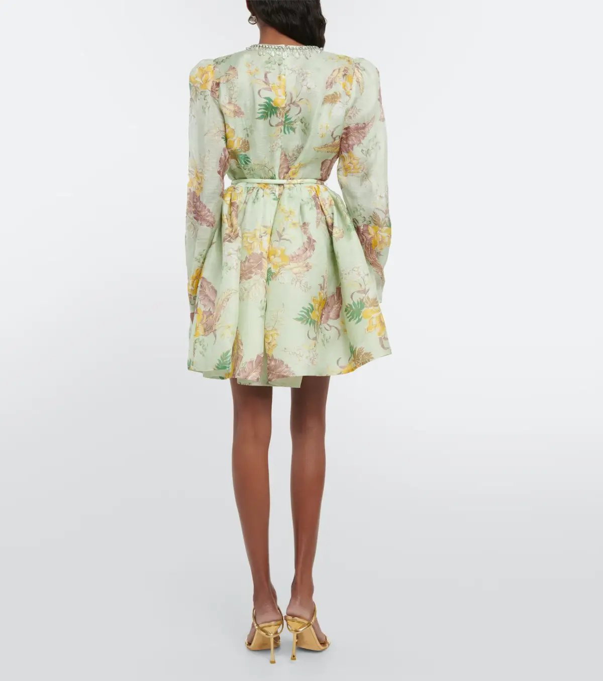 Zimmermann Matchmaker Tulip Mini Dress Mint Tropical Floral Size 0 / AU 8 photo 2