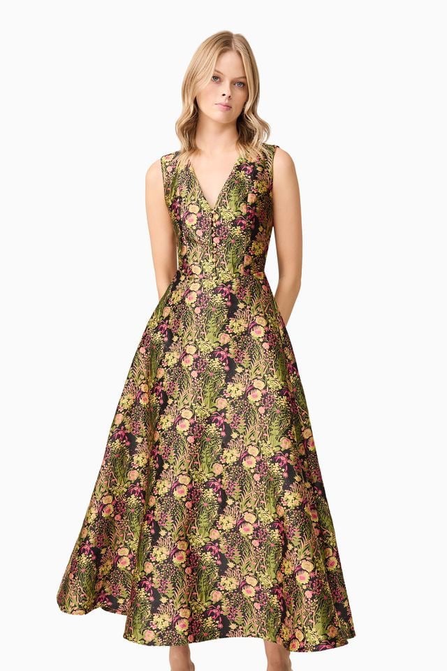 Elliatt Cindy Gown - Black Floral Multi photo 4