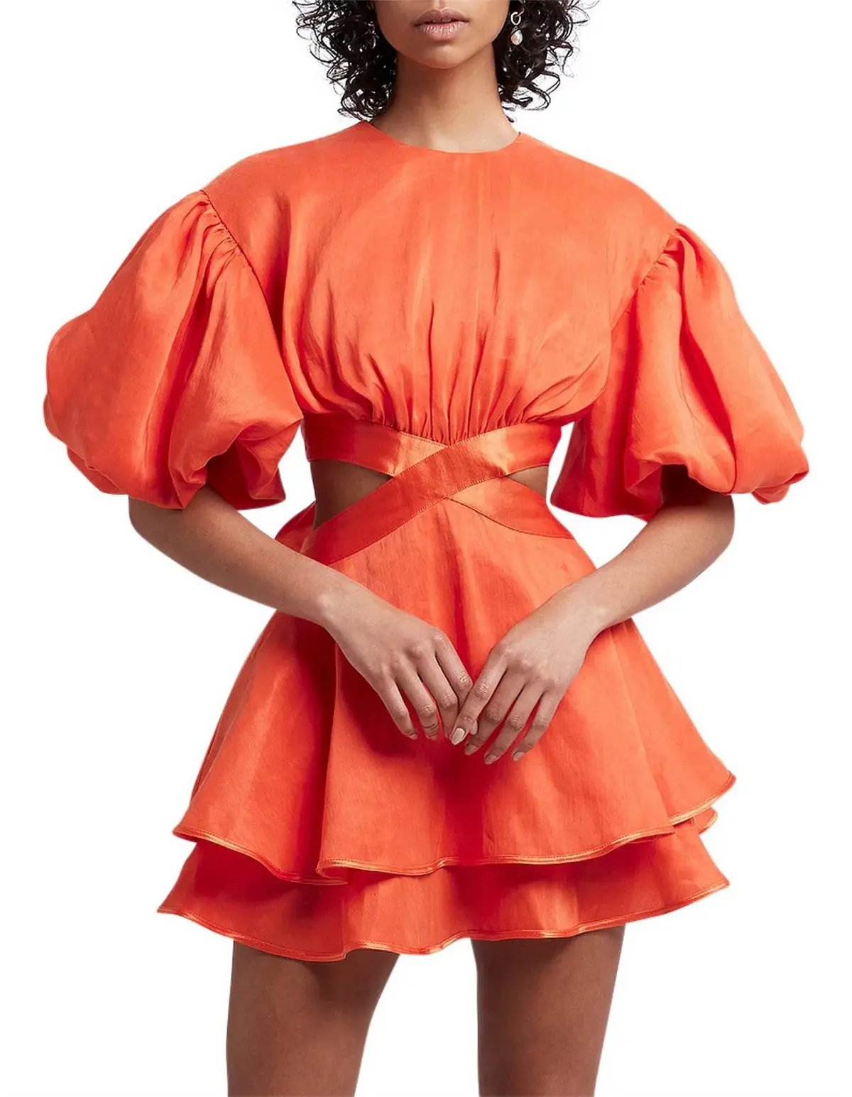Aje Gracious Mini Cut Out Dress in Orange Size 6 photo 5