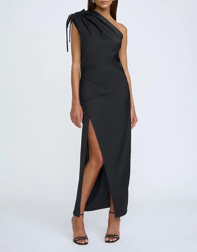 By Johnny One Shoulder Jasmine Maxi Dress Black Size 8 photo 6
