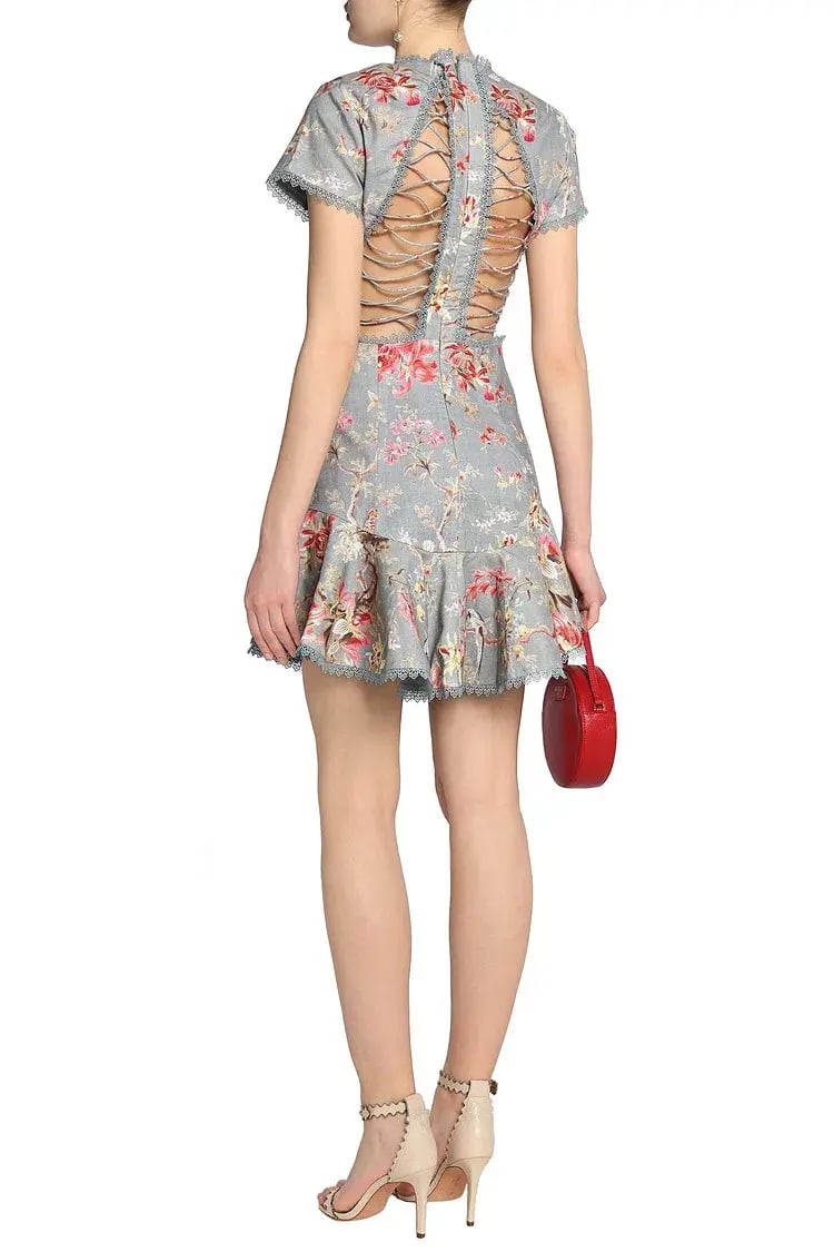 Zimmermann Mercer Flutter Dress Floral Size 6 photo 2
