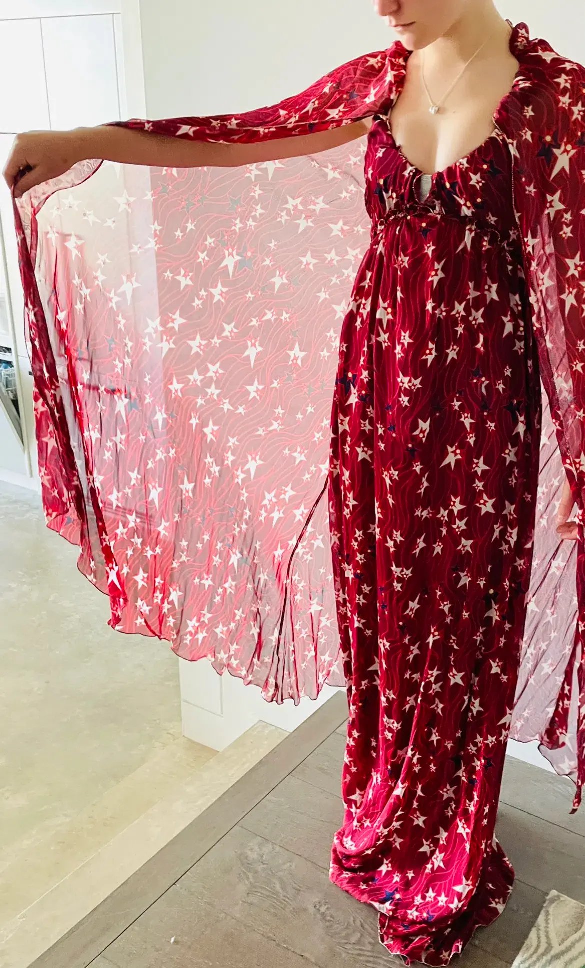 Tommy Hilfiger Star Maxi Dress Red Size 6 photo 2
