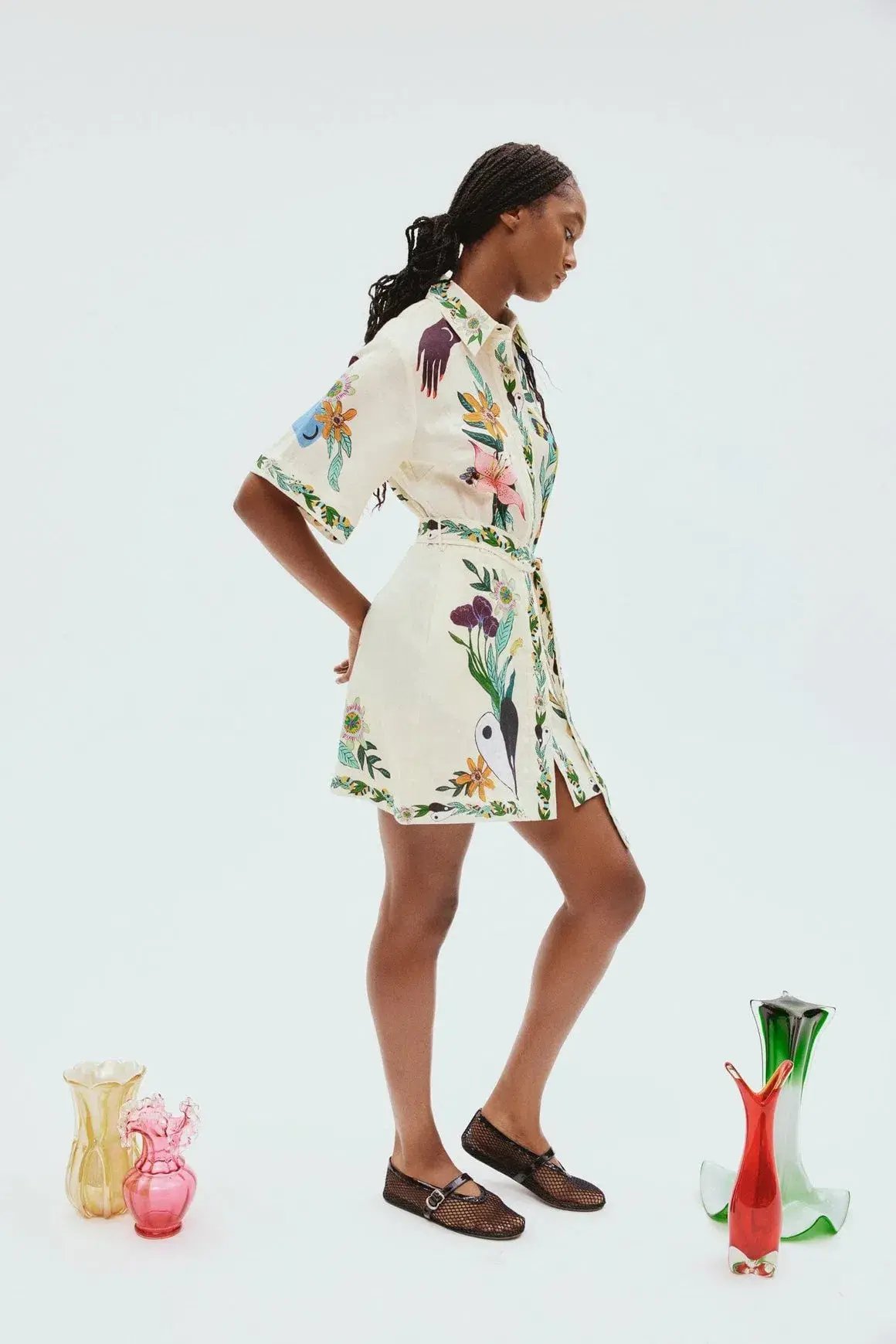 Alemais Meagan Mini Dress Cream/Print Size 14 photo 2