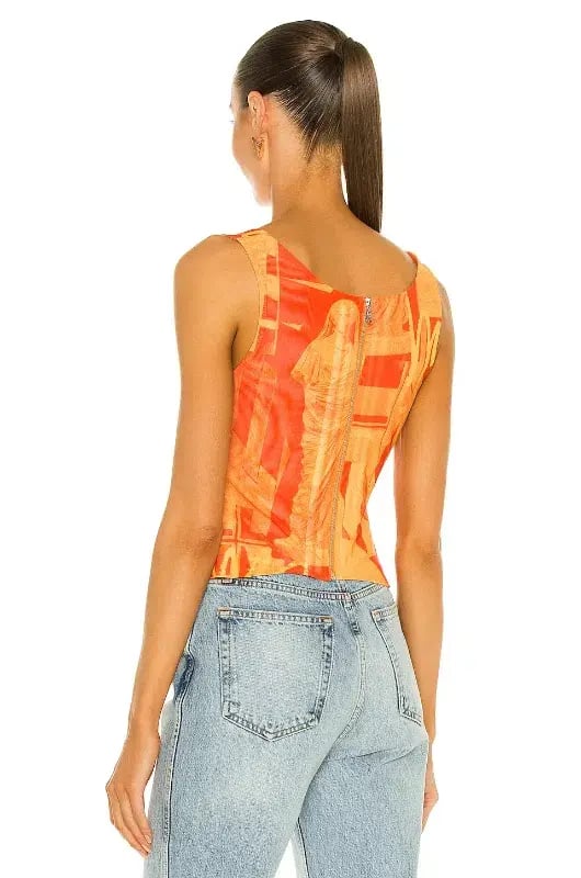 Miaou Imogene Corset Stone Orange Size AU 10 photo 3