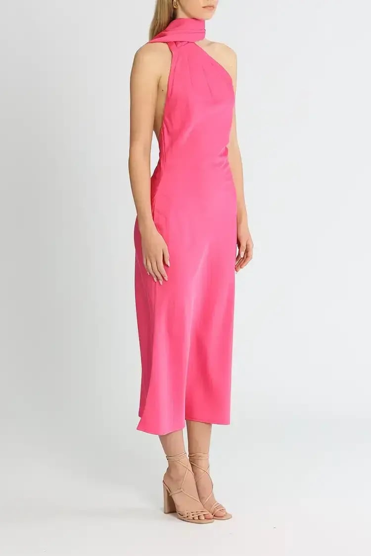 MISHA Vivica Midi Dress in Pink Size 14 photo 2