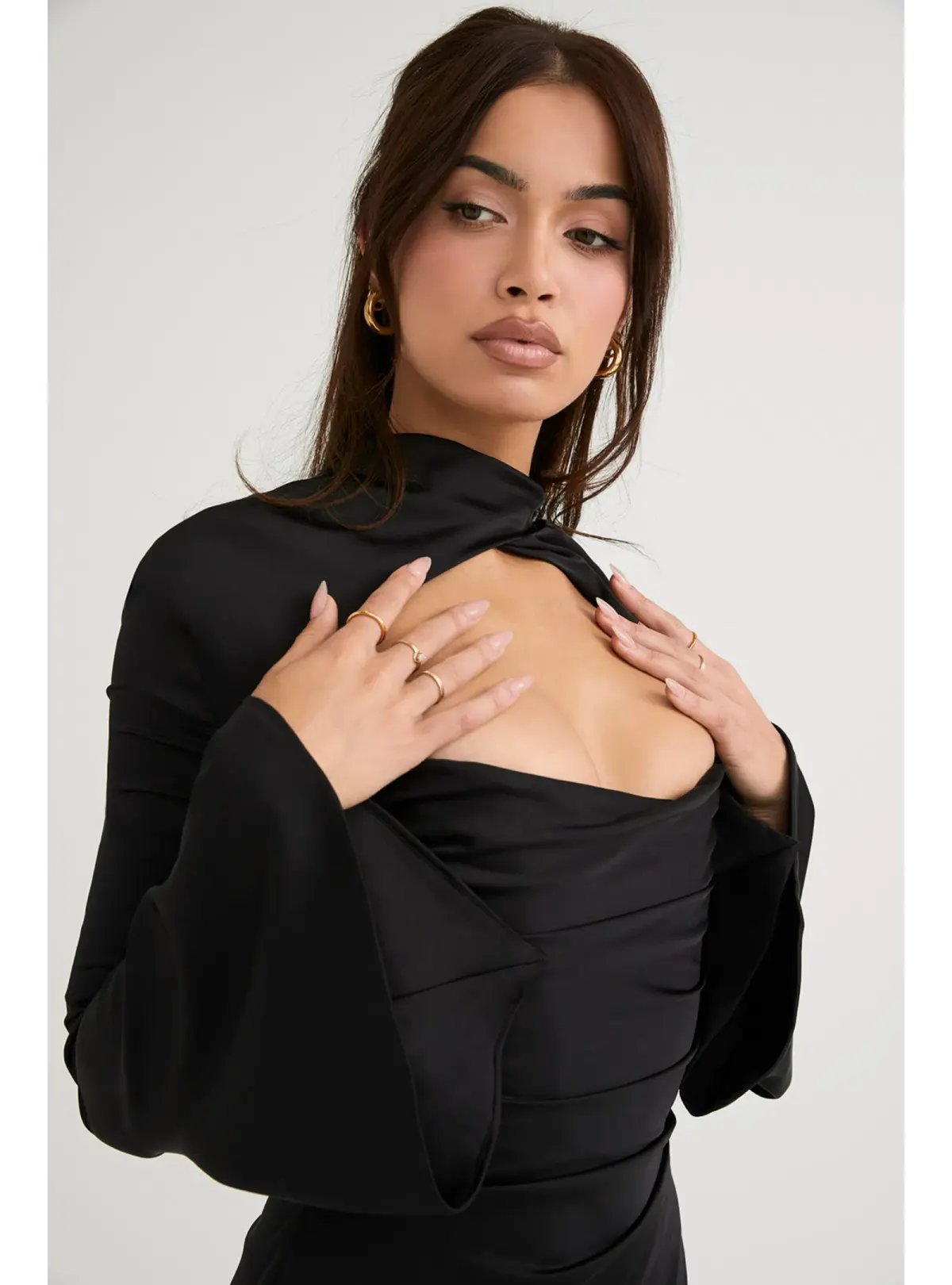 House of CB Toira Draped Corset Mini Dress Black Size Small / AU 8 photo 2