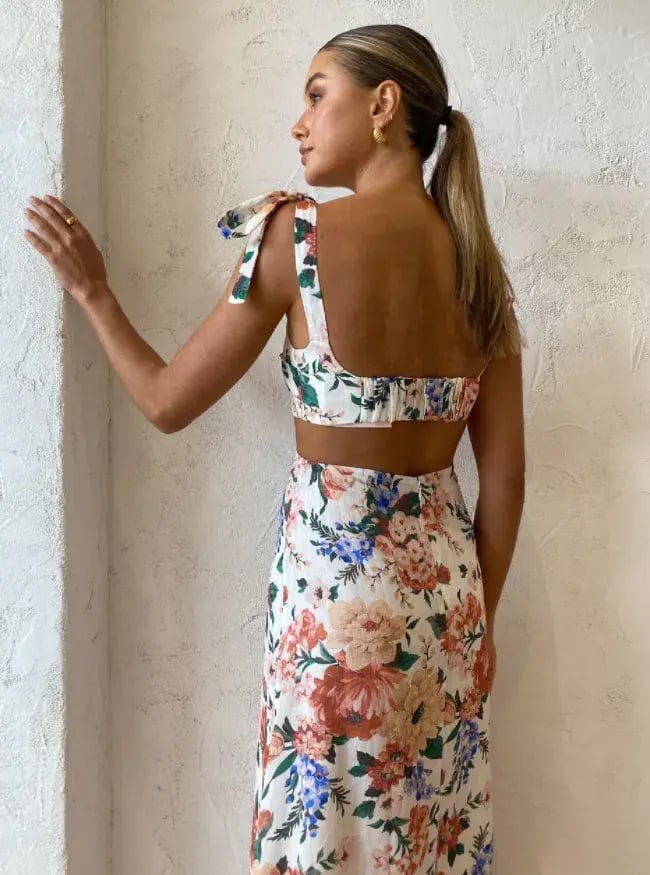 Sofia The Label Mimi Cut Out Midi Dress Botanical Size 10 photo 5