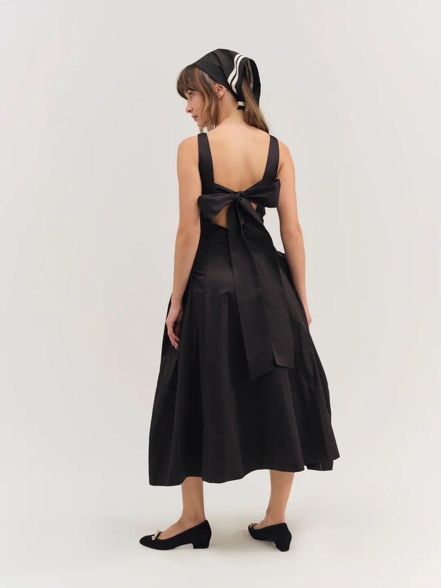 For Love and Lemons Evanie Structured Midi Dress - Black photo 4