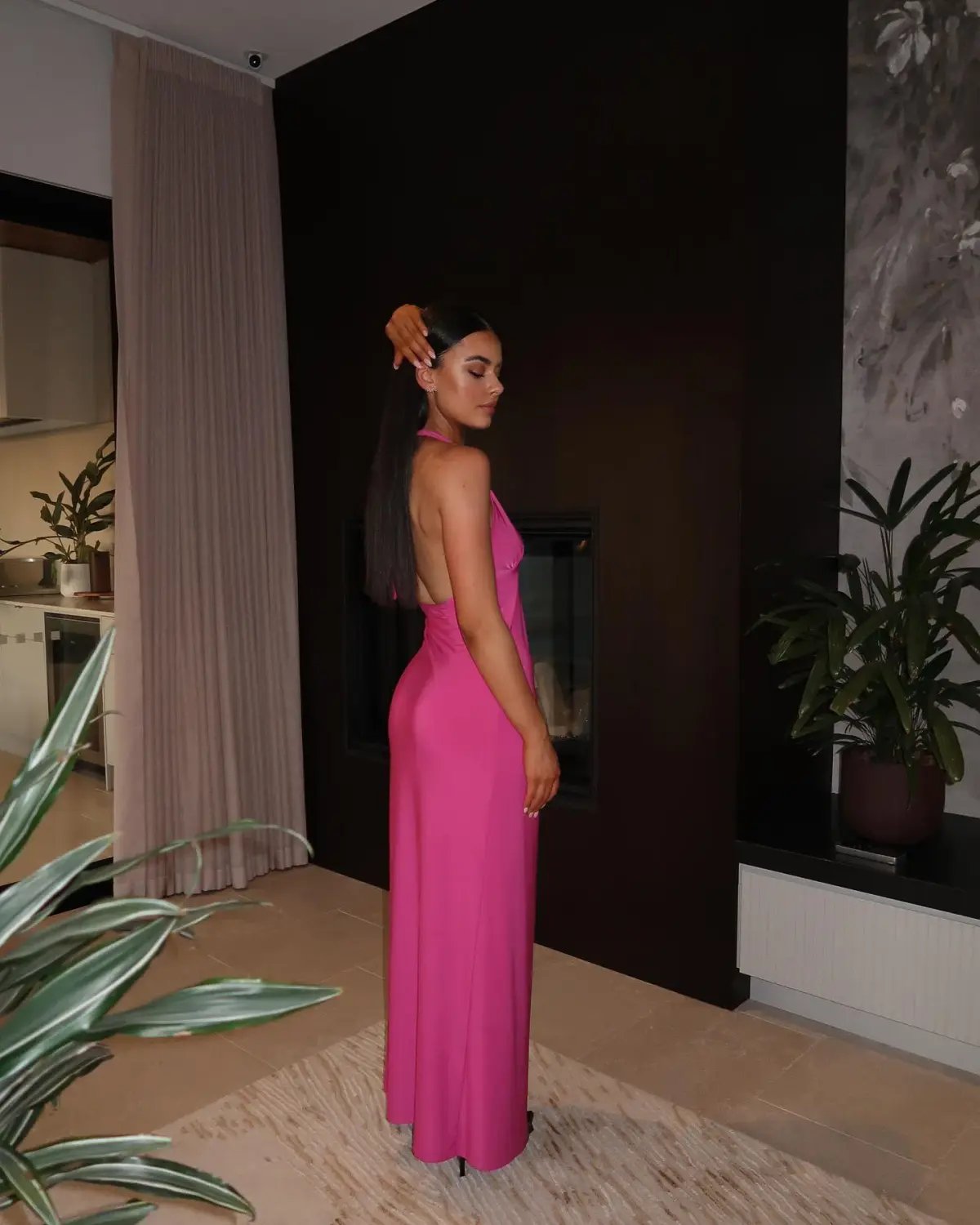 With Harper Lu Halter Maxi Dress in Fuchsia Size XS (AU 6) photo 5