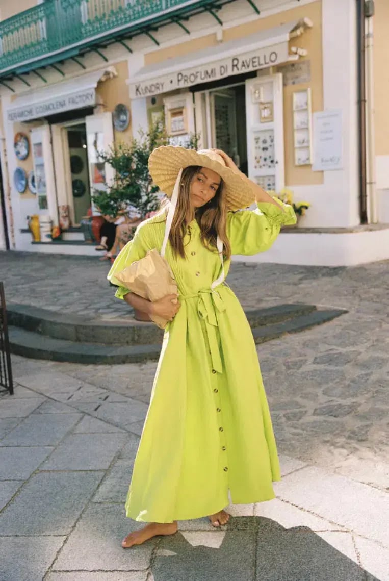 La Bohème Girls Poppy Maxi Dress Wild Lime One Size photo 2
