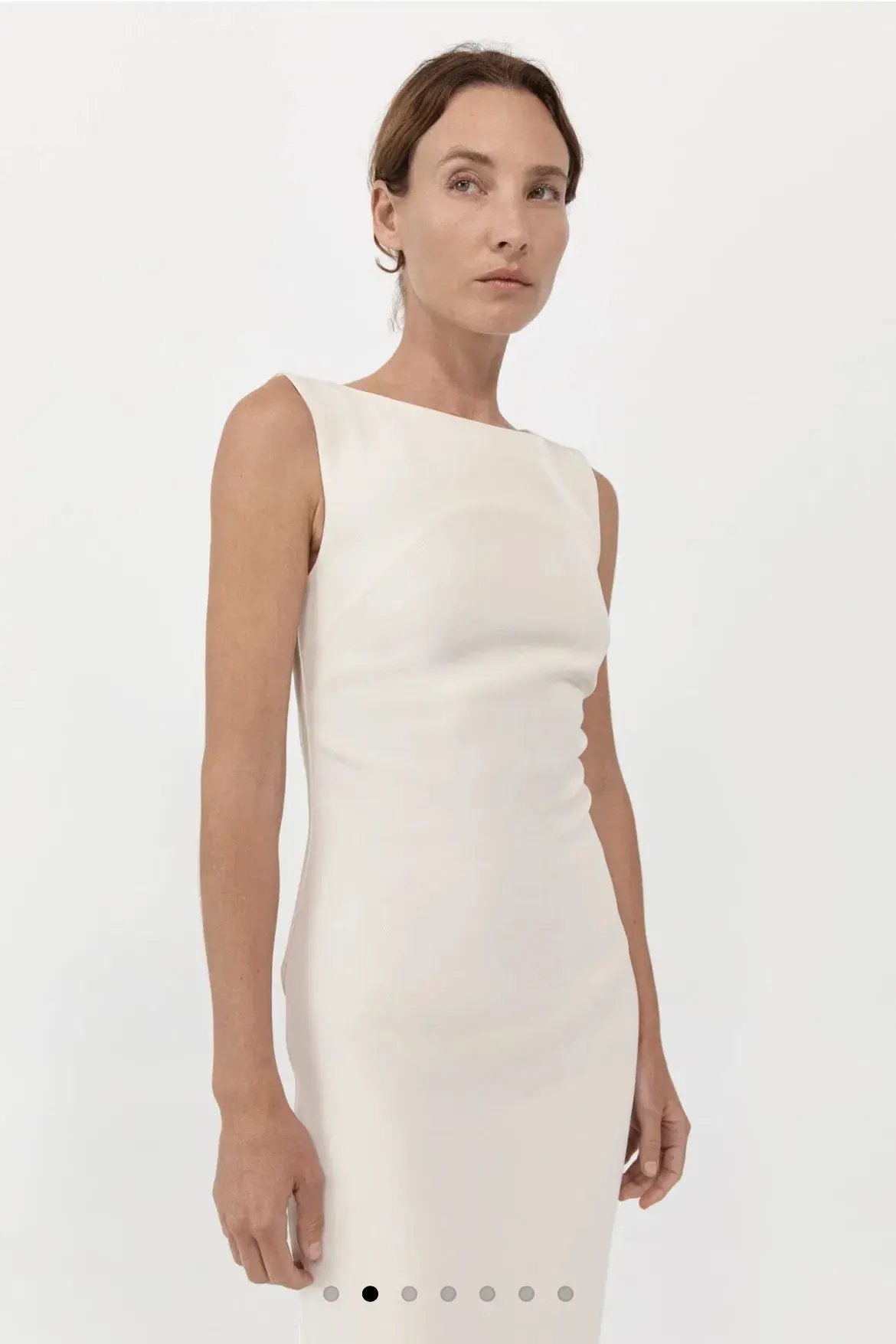 St Agni Cut Out Midi Dress Cool White Size S/AU 8 photo 2