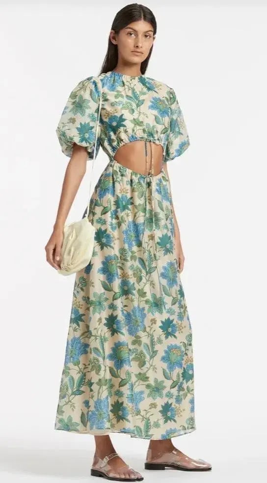 Sir The Label Celia Puff Sleeve Midi Dress Size 8 photo 2