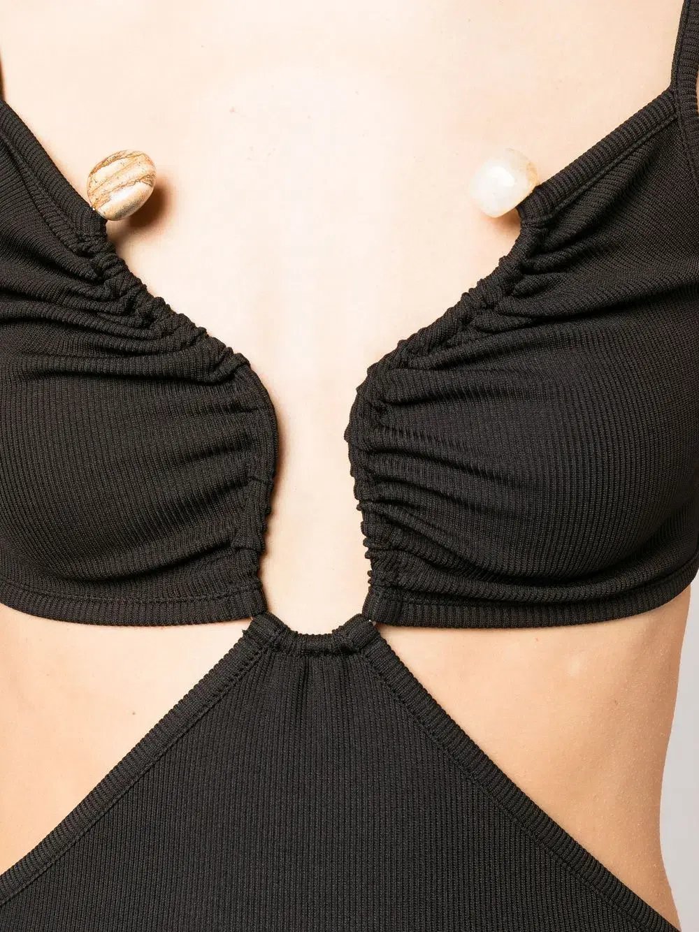 Christopher Esber Crystal Torso Bra Dress Black Size 10 photo 2