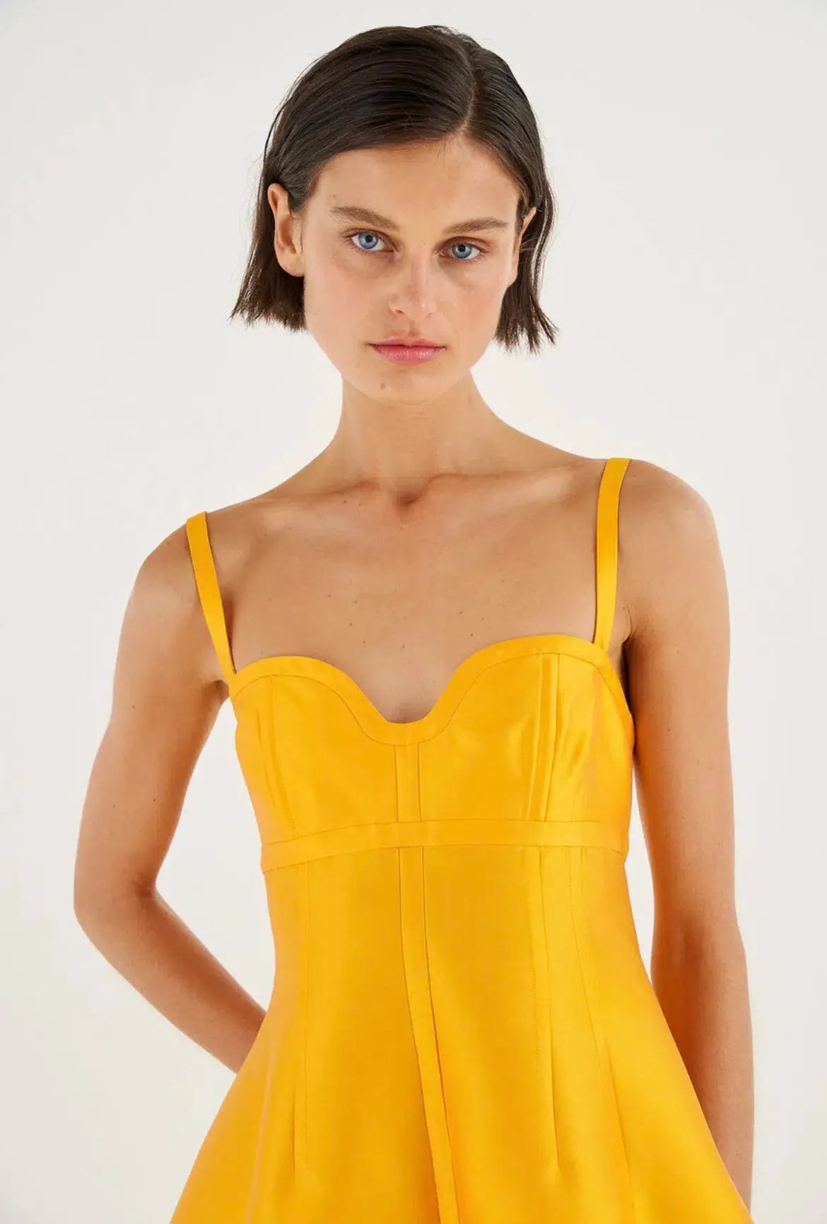 Oroton Sculptured Bodice Dress Marigold Size 10 photo 2