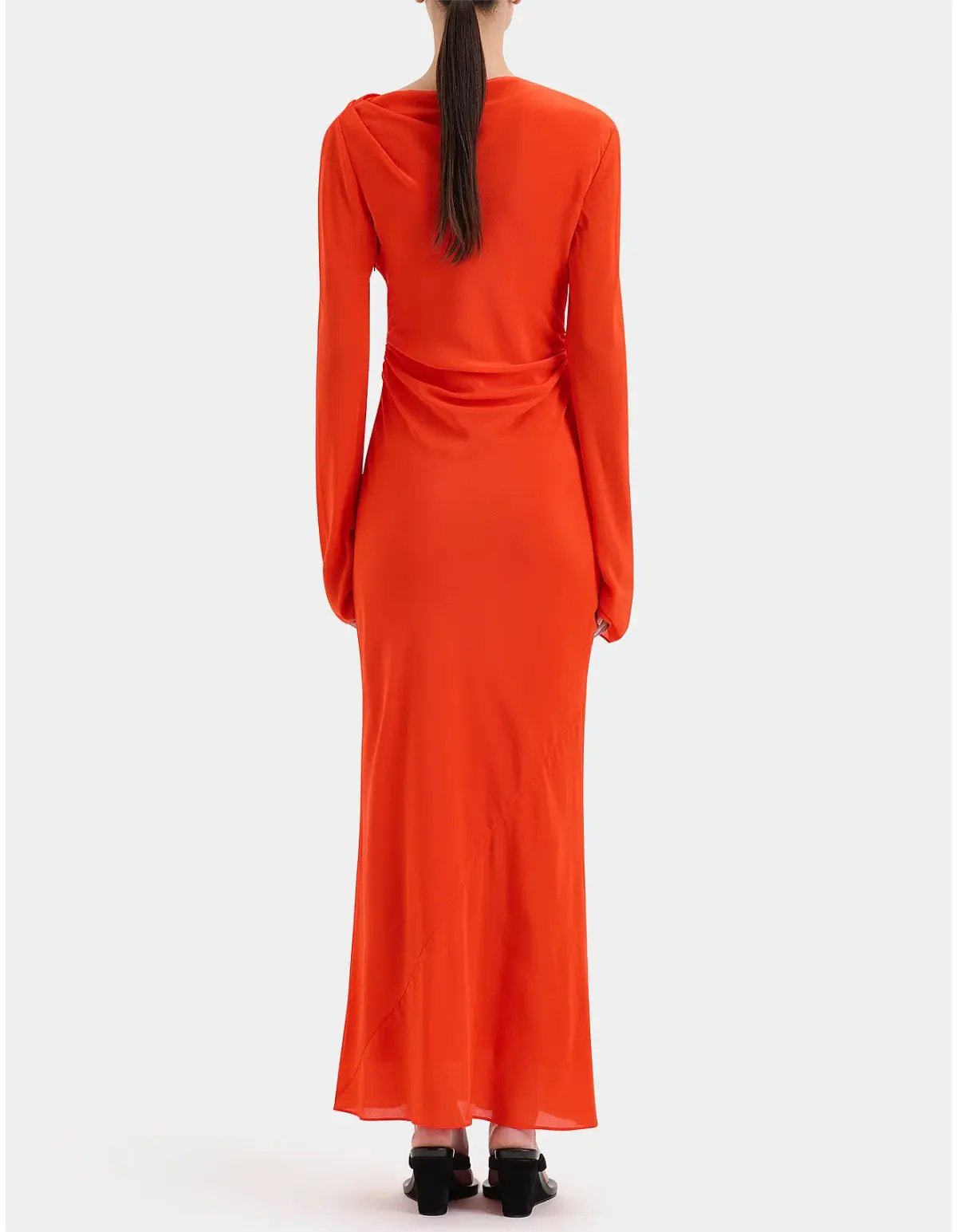 Sir The Label Fresca Gathered Midi Dress Tangerine Size 12 photo 2