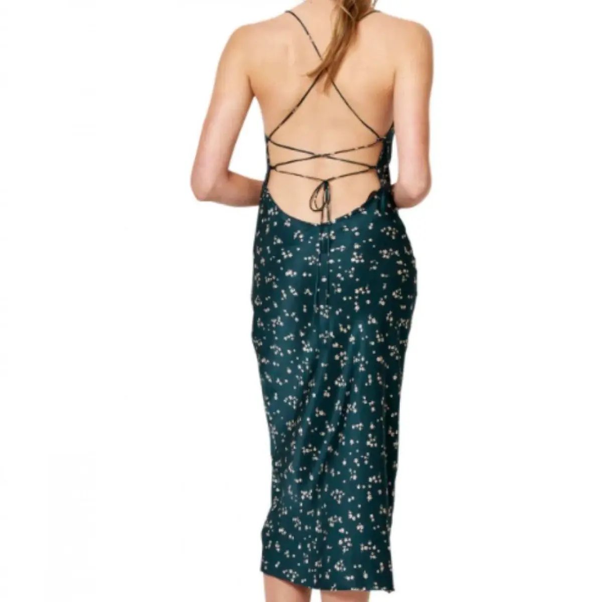 Bec & Bridge Jardin Midi Slip Dress in Green Size AU 6 photo 2