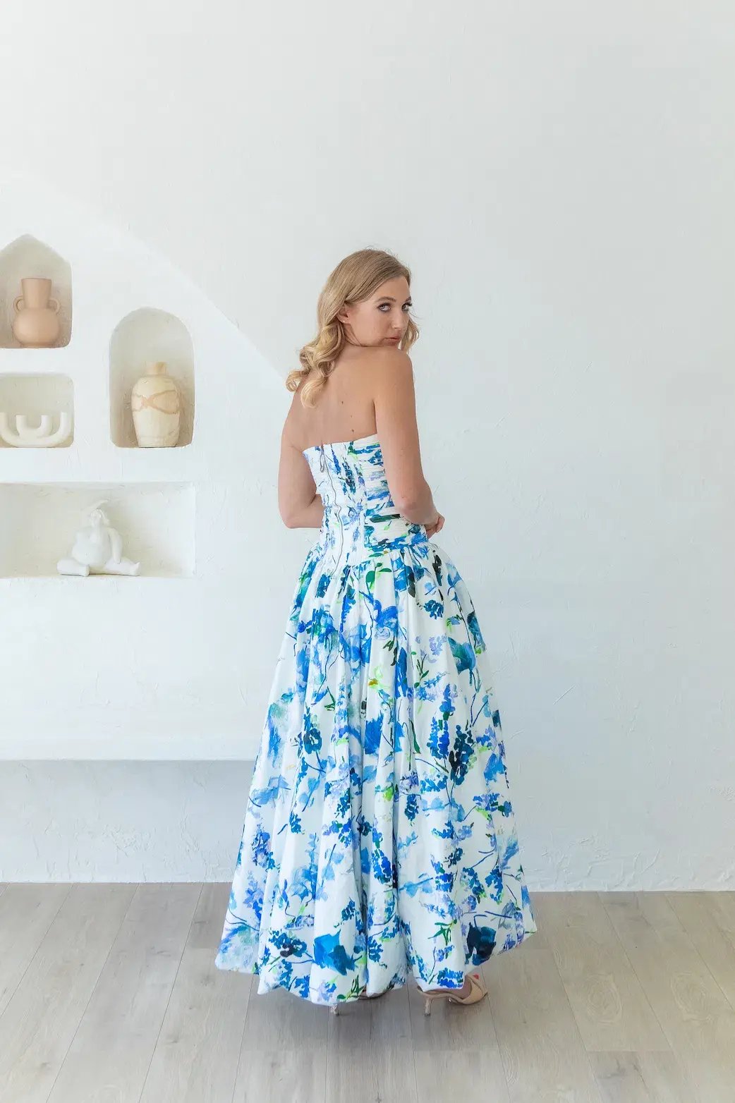 Aje Violette Bubble Hem Maxi Dress Lavenders Of Provence Print Size 6 photo 7