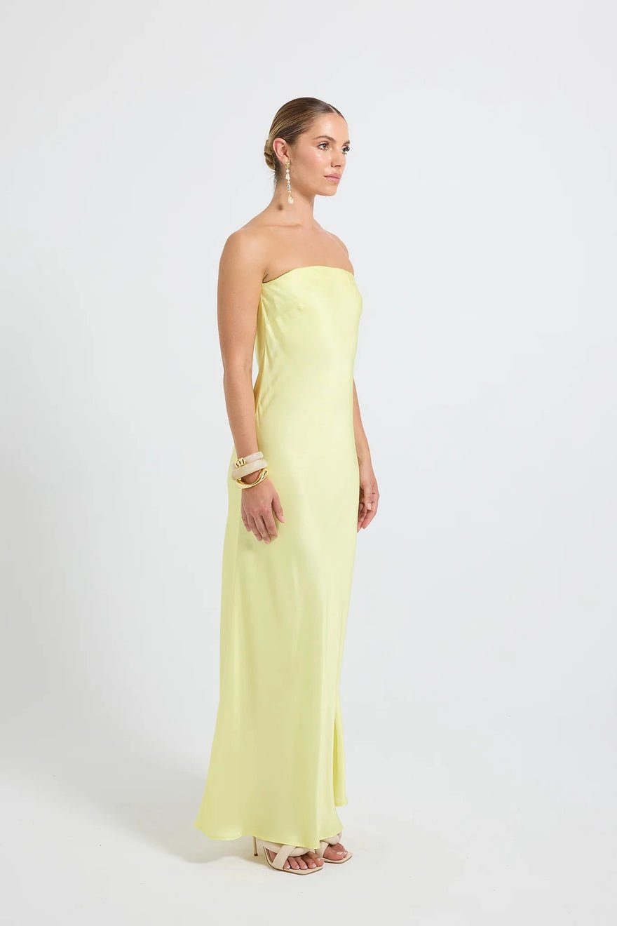 Pasduchas Quin Strapless Maxi Dress - Lemon photo 3