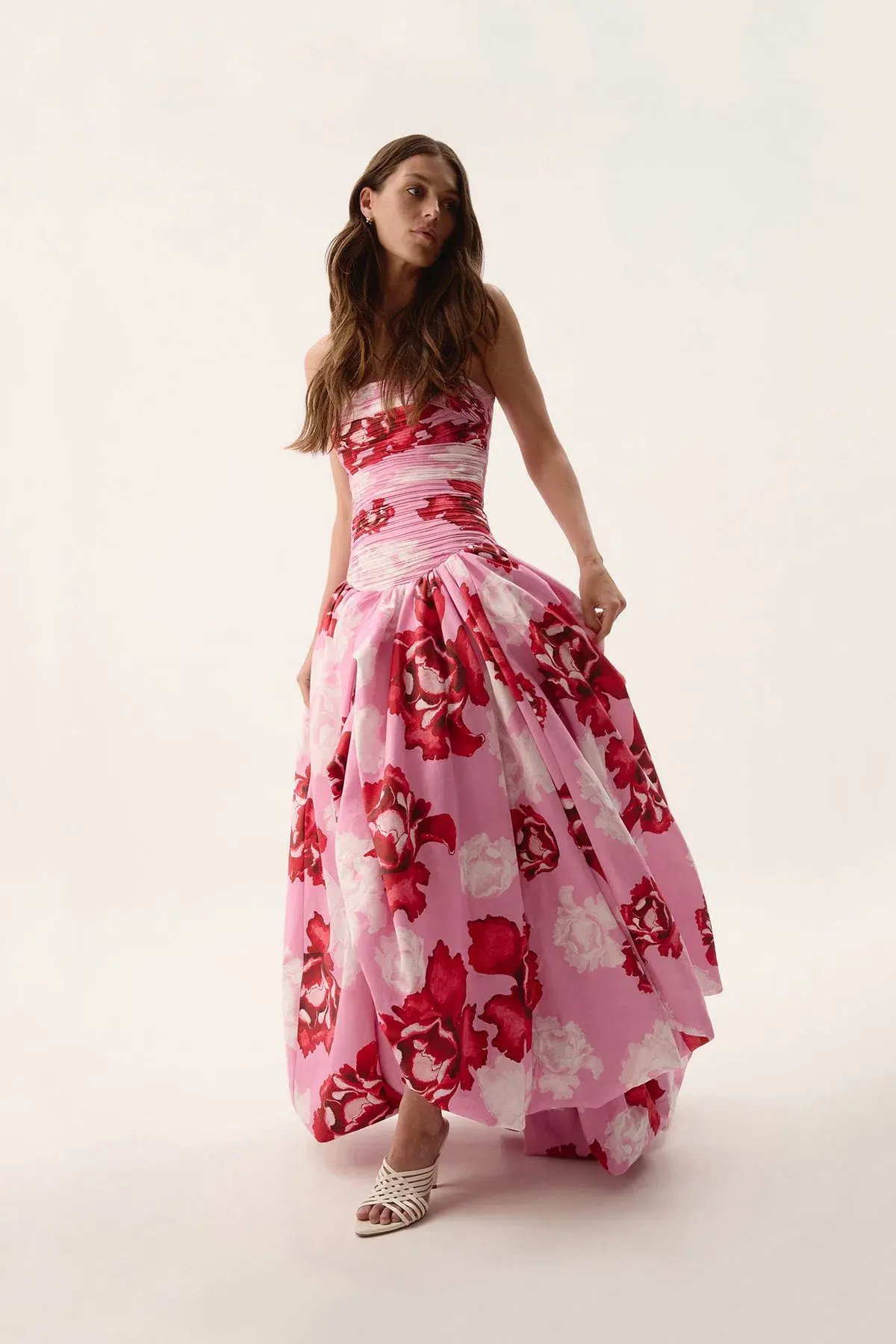 Aje Behold Maxi Dress In Pink Boldly Blooming Size AU 8 photo 3
