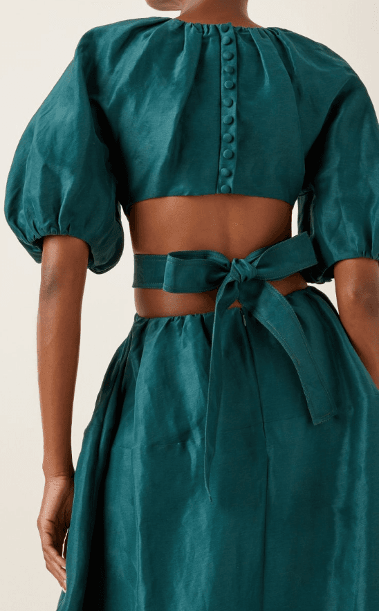 Aje Mimosa Cutout Midi Dress Emerald Size 8 photo 2