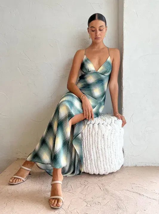 Bec & Bridge Edie Split Maxi Dress in Teal Size 8 photo 5
