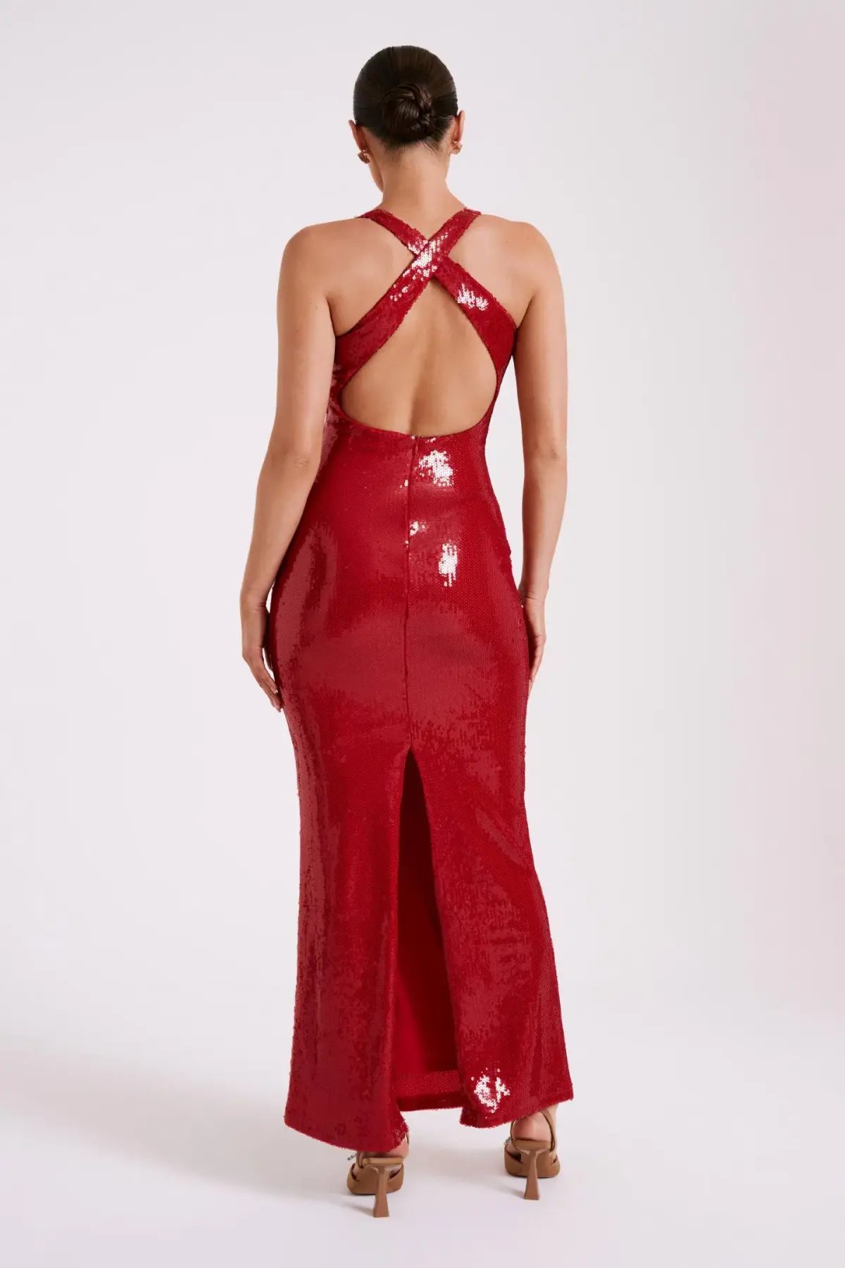 Meshki Eliza Rose Sequin Maxi Dress Red Size S / AU 8 photo 3
