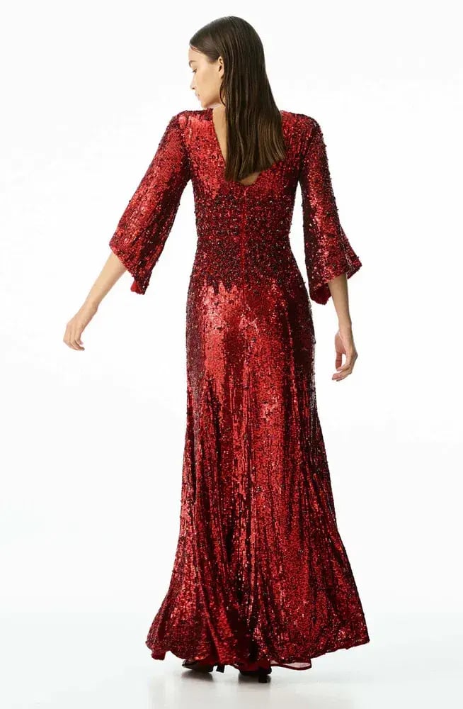 Rachel Gilbert Capella Sequin Gown Red Size AU 8 photo 6