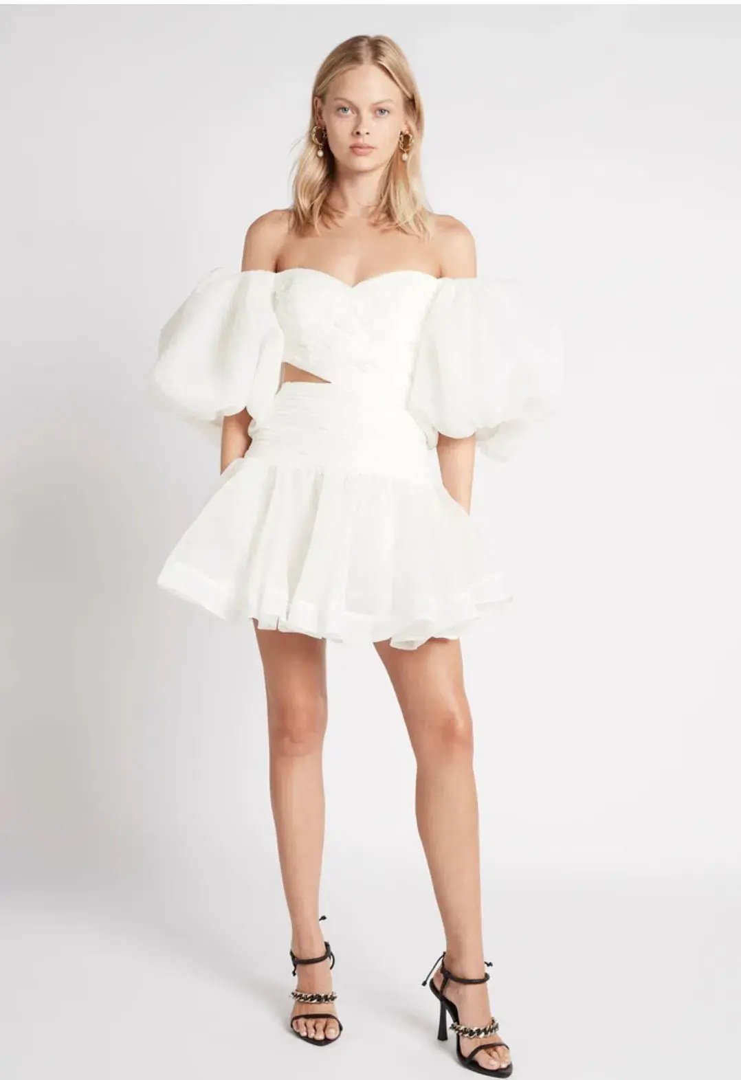 Aje Myriad Cut Out Mini Dress White Size 6 photo 2