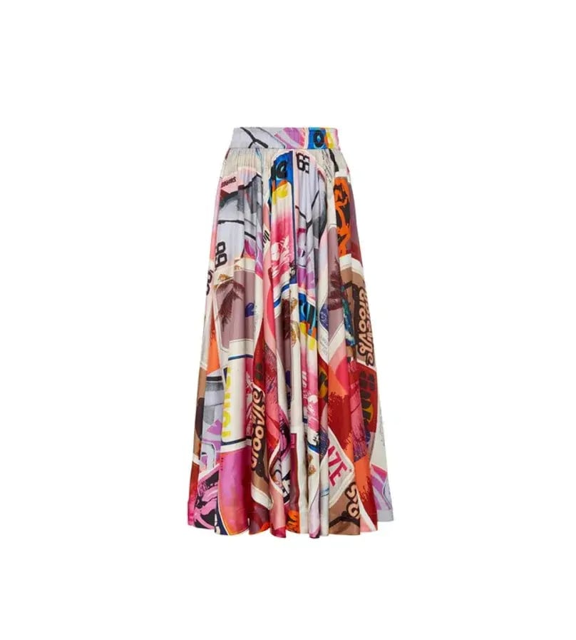 Zimmermann Wavelength Swing Skirt  in Pink Poster Print Size 1/ Au 10 photo 3