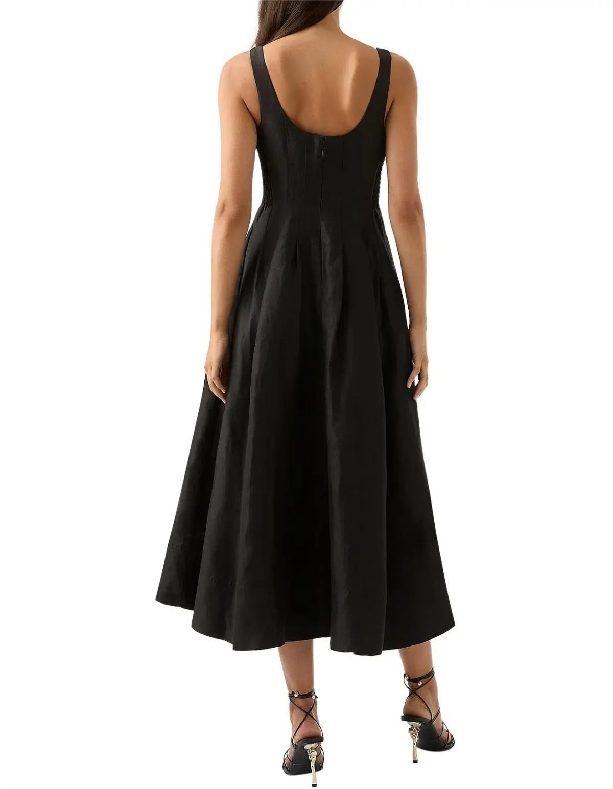 AJE Divinity Pearl Pin Midi Dress Black Size AU 6 photo 4