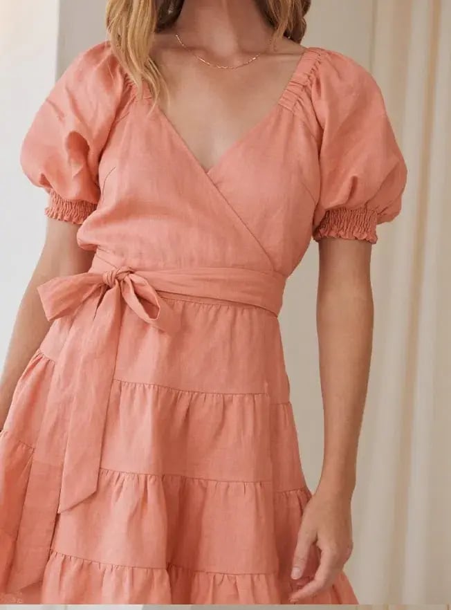 Kivari Alice Wrap Mini Dress Orange Size 12 photo 7