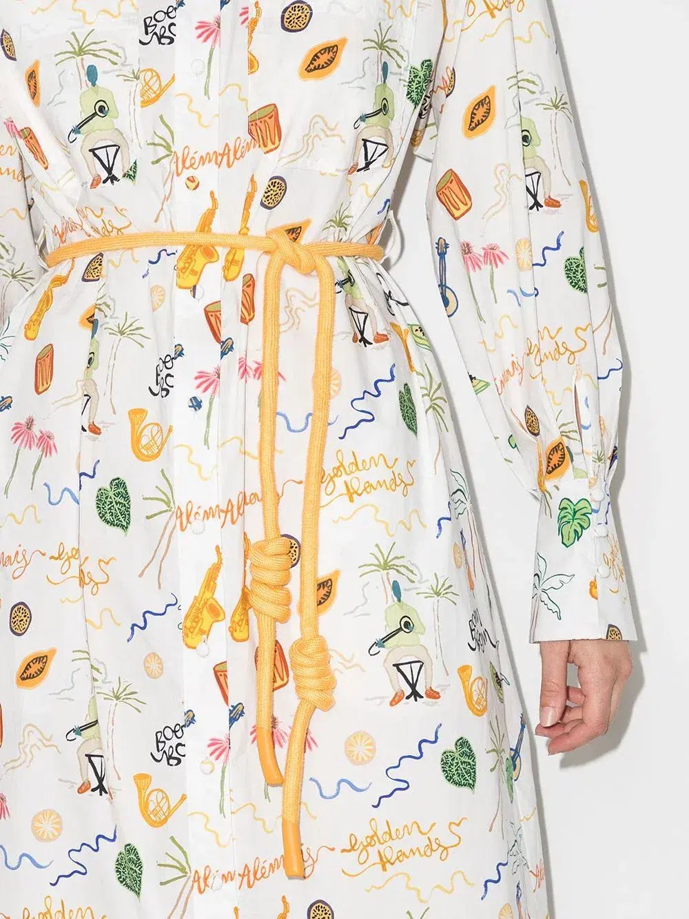 Alemais x Sam Pauletto Golden Hand Midi Shirt Dress Print Size 10 photo 4