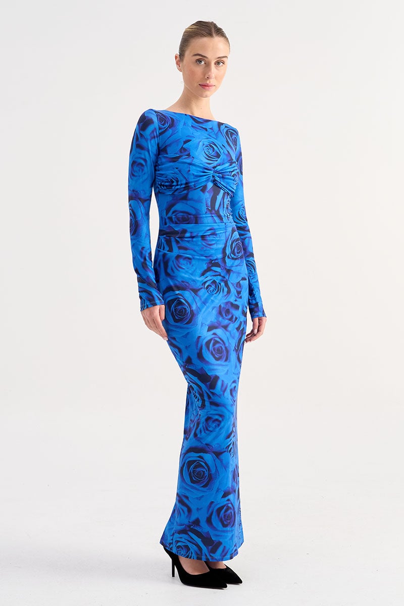 SUBOO VERONA LONG SLEEVE MAXI - BLUE ROSE photo 2