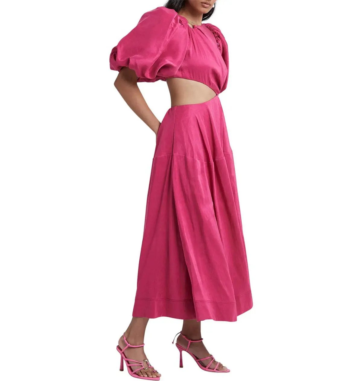 Aje Vanades Ring Cut Out Midi Dress Pink Size AU 8 photo 2