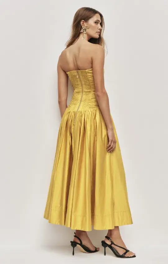 AJE Marigold Midi Dress Chartreuse Size 12 photo 2