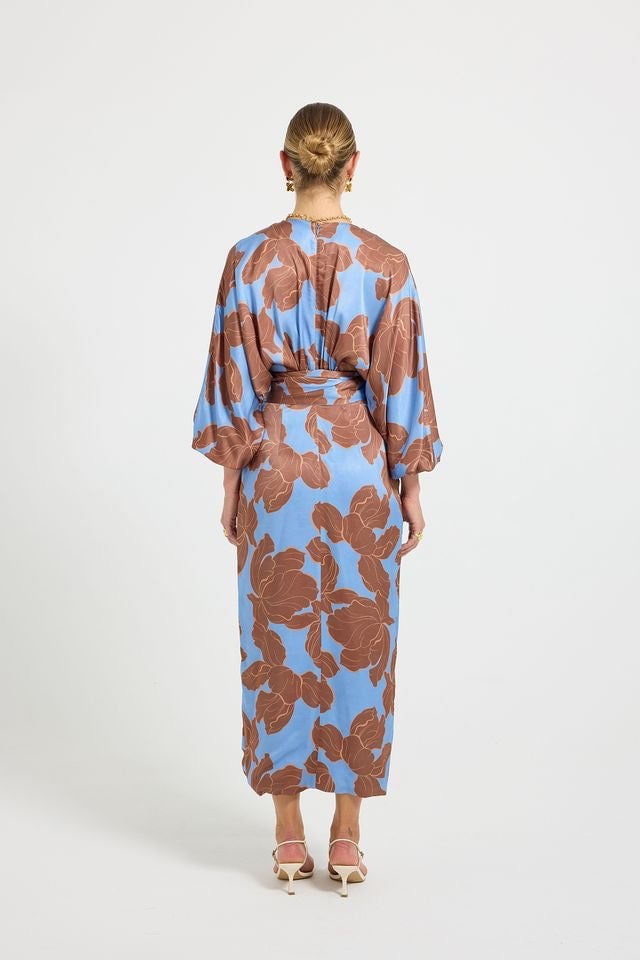 Pasduchas Lucent Wrap Midi Dress - Choc Ocean photo 4